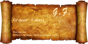 Graner Fanni névjegykártya
